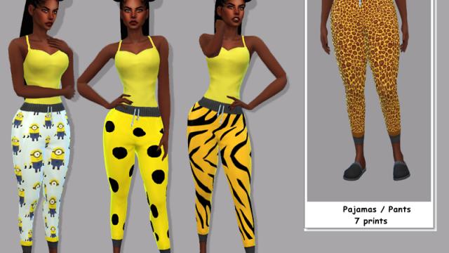 Pajama Pants Animal print collection for The Sims 4