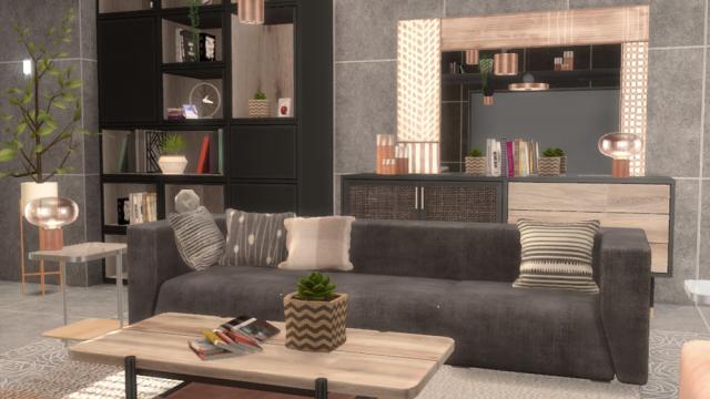 Clove - living room для The Sims 4