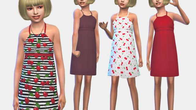 Junior Cherry Dress for The Sims 4