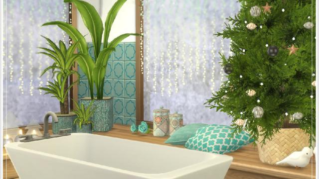 Holiday Wonderland Arctic Blue Bathroom.