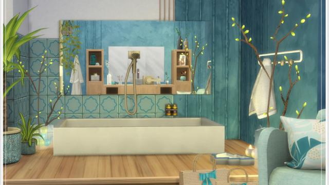 Holiday Wonderland Arctic Blue Bathroom. для The Sims 4