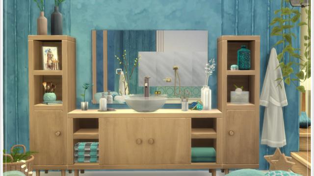 Holiday Wonderland Arctic Blue Bathroom. для The Sims 4