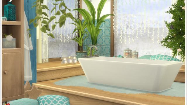 Holiday Wonderland Arctic Blue Bathroom. для The Sims 4