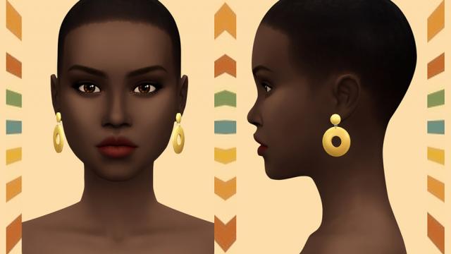 Retro ReBOOT - 60's Hoops Earrings for The Sims 4