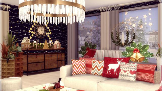 New Year 2021- livingroom для The Sims 4