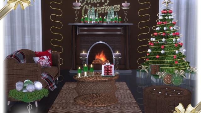 Segor christmas living room для The Sims 4