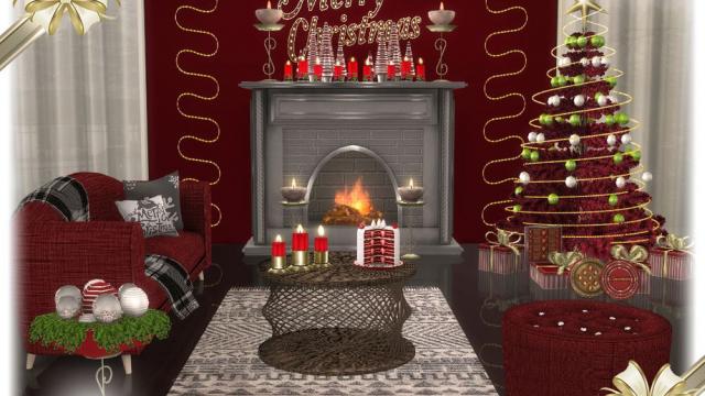 Segor christmas living room для The Sims 4