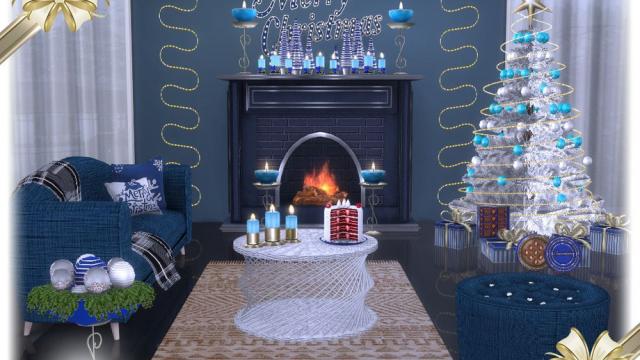 Segor christmas living room для The Sims 4