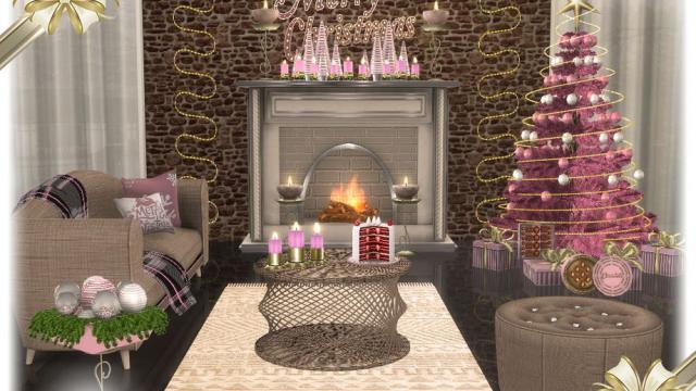 Segor christmas living room для The Sims 4