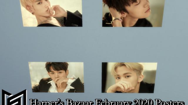 SuperM Harper Bazaar Feb 2020 Posters Set for The Sims 4