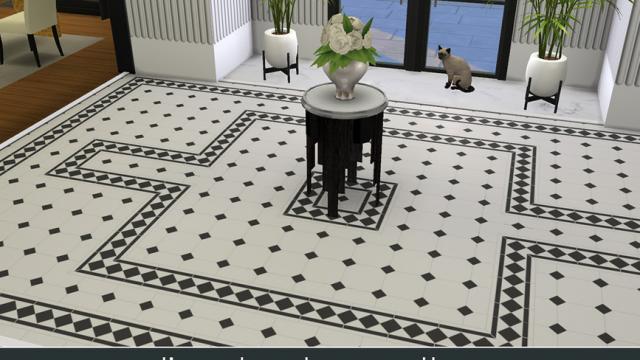 PUZZLE FLOOR - Classic Edwardian tiles with Border for The Sims 4