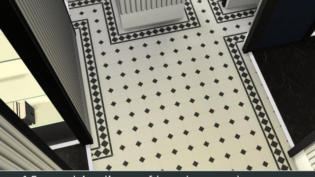 PUZZLE FLOOR - Classic Edwardian tiles with Border for The Sims 4