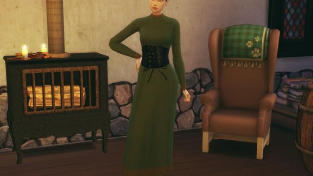 Dress with corset - MedievalRenaissance inspired for The Sims 4