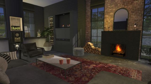 Brick & Steel - Living Room для The Sims 4