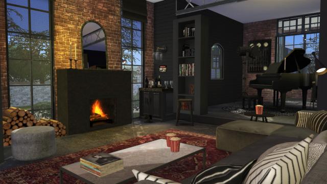 Brick & Steel - Living Room для The Sims 4