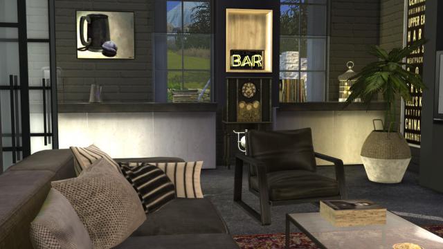 Brick & Steel - Living Room для The Sims 4