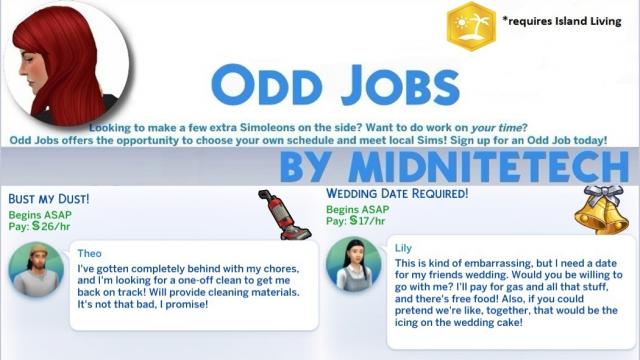 Подработки от MIDNITETECH / Odd Jobs для The Sims 4