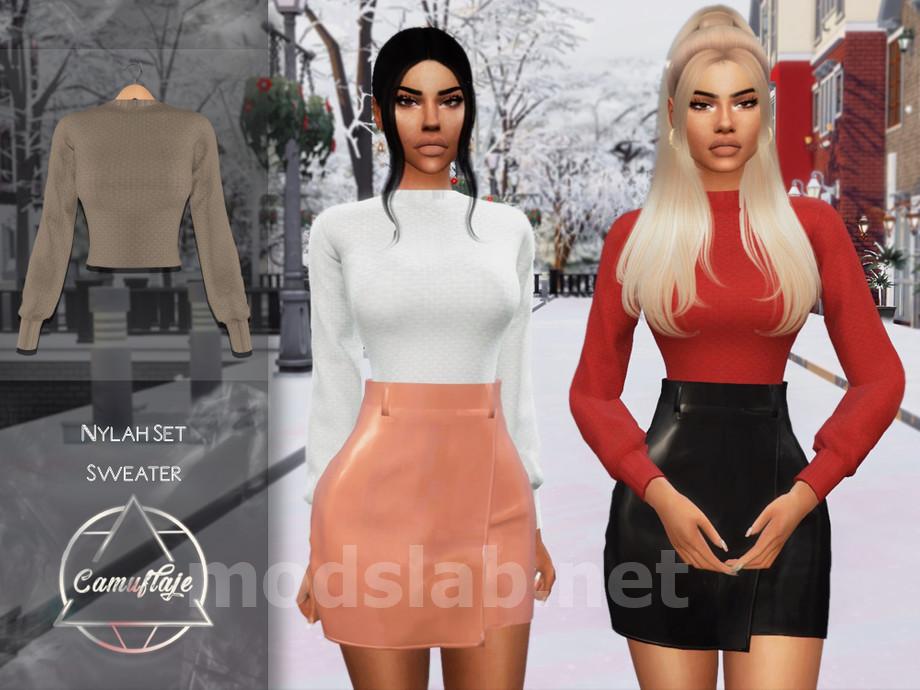 Download Camuflaje - Nylah Set (Sweater) for The Sims 4