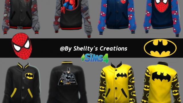 Super hero boy jackets for The Sims 4