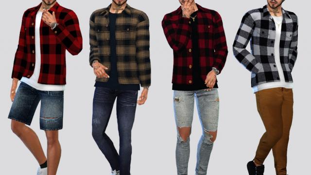 Curtis Plaid Shirt for The Sims 4