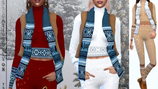 Holiday Wonderland - Women's Vest with Scarf