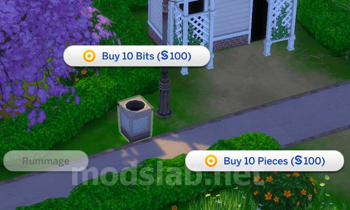 Где в SIMS 4 найти контейнеры с мусором чтобы можно было покопаться. Bits pieces Mod р.