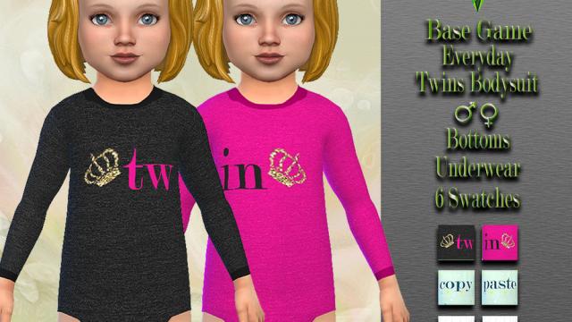 Toddler Bodysuit Twins for The Sims 4