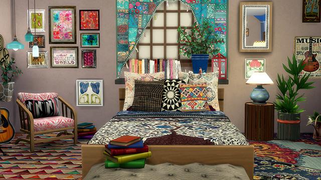 Classic Bohemian Bedroom для The Sims 4