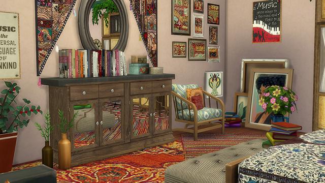 Classic Bohemian Bedroom для The Sims 4