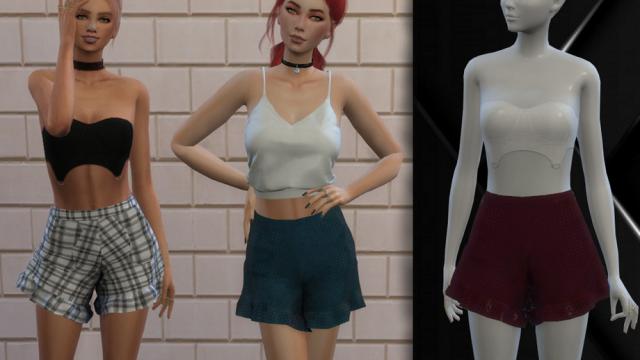 Ruffle Shorts with Pockets for The Sims 4