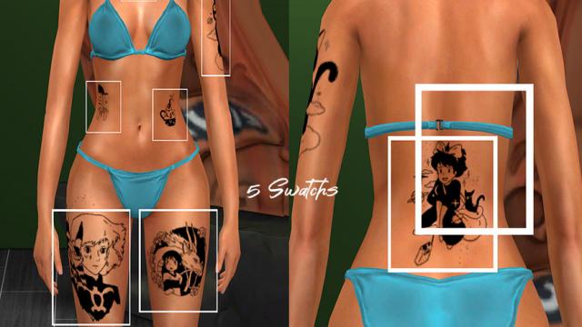 WinterxBakkoush - Kiki Tattoos for The Sims 4