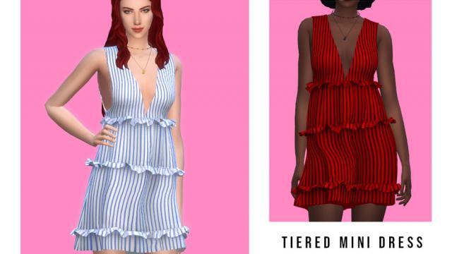 Tiered Mini Dress for The Sims 4