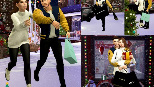 Christmas shopping (Pose pack) для The Sims 4