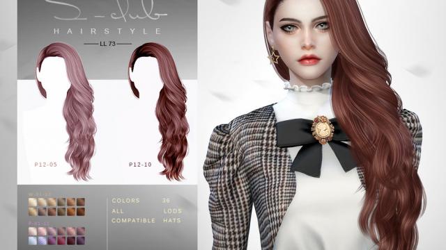 sclub ts4 hair n73 Tifa for The Sims 4