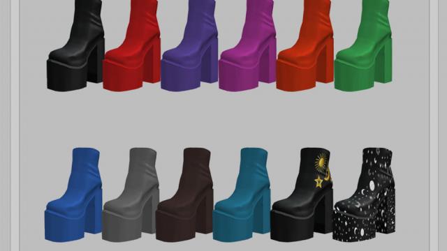 Platform High Heel Boots для The Sims 4