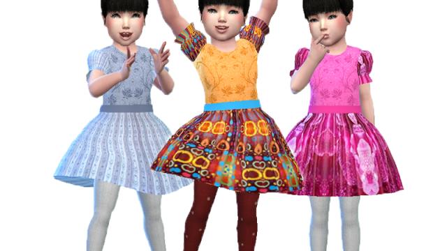 T55 Toddler dress 11 для The Sims 4