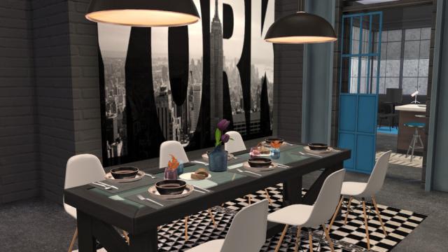 Brick & Steel - Dining для The Sims 4