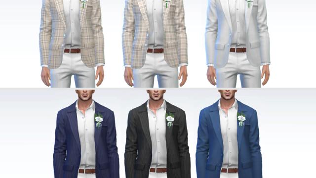 Open Suit Jacket - With Boutonniere для The Sims 4