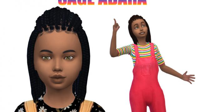 Bob Short Braids Child for The Sims 4