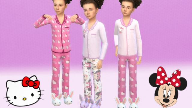 Disney pyjama's for boys&girls childrens for The Sims 4