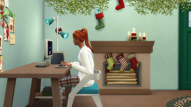 Warm Christmas Bedroom для The Sims 4