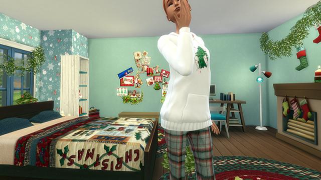 Warm Christmas Bedroom для The Sims 4