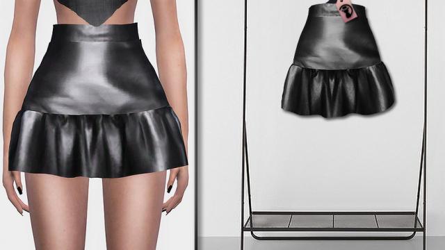 Leather Skirt C249