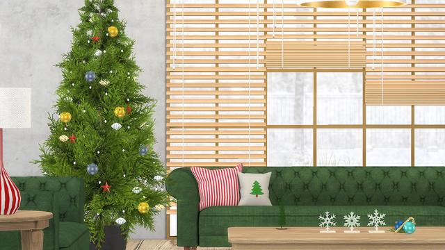 Holiday Wonderland - Argentum Christmas Living Decorations для The Sims 4