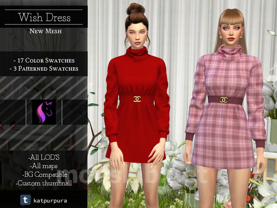 Wish dress. Chanel SIMS 4. Wish by you платье.