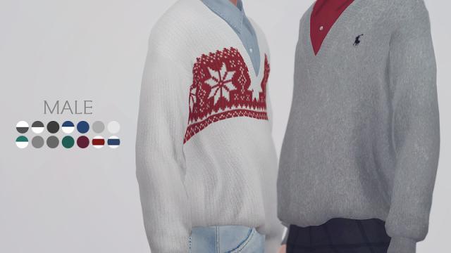 KK Sweater 02 M для The Sims 4