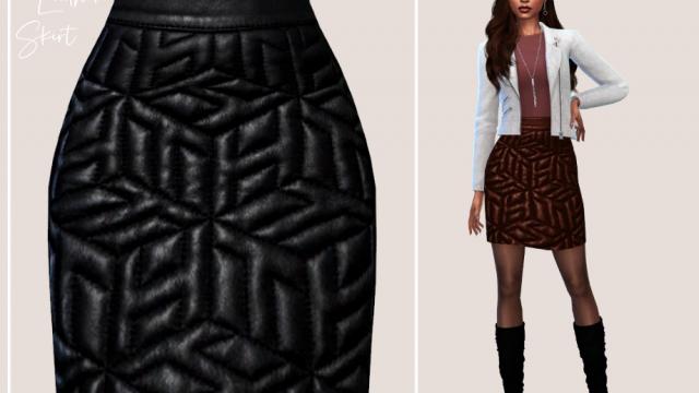 QuiltedLeatherSkirt