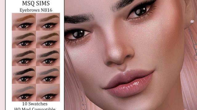Eyebrows NB16 для The Sims 4