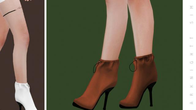 Cuff Mid Heeled Boots for The Sims 4