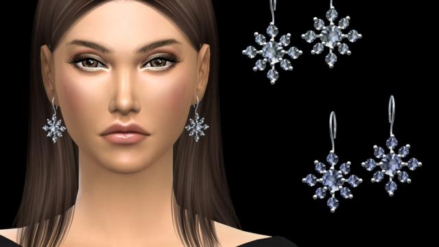 NataliS Drop snowflake earrings